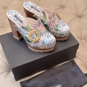 Dolce & Gabbana Botanical Platform Mules and Clogs